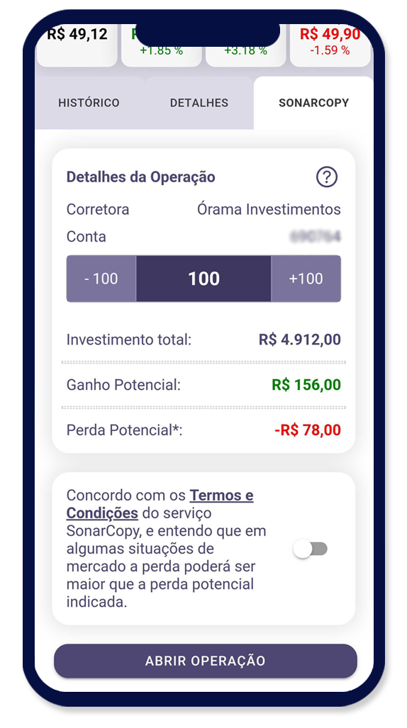 Para bloco Trades
